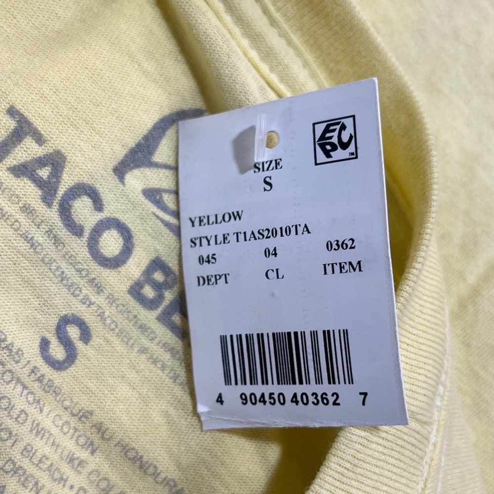 Taco Bell Graphic Retro Rainbow Yellow Athletic Fit T-Shirt Small Official NWT - Picture 5 of 6